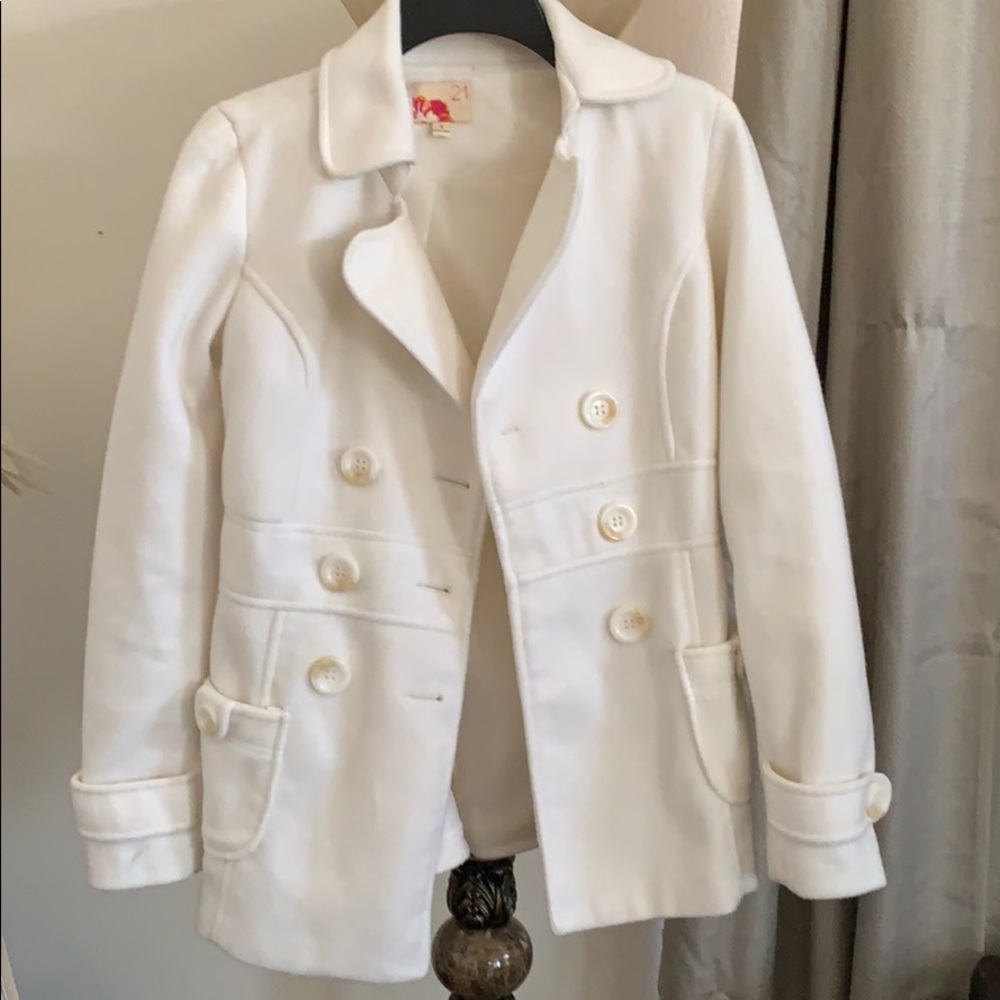 Cream peacoat